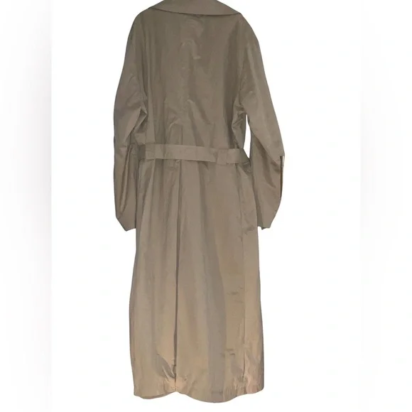 ZARA NWT Technical Trench Coat Sand Long Double-Breasted L/XL retail $169 - Picture 6 of 12